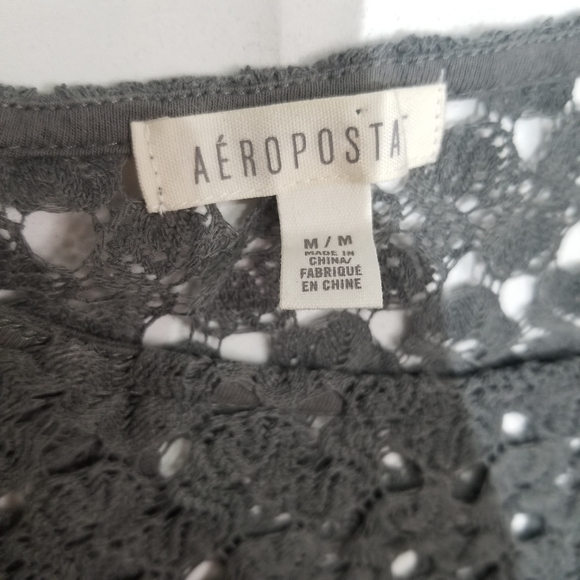 Aerpostale knit like long sleeve top gray color in medium - Picture 5 of 11